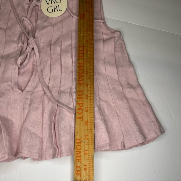VRG GRL Pink Top VALERIA LINEN Musk SIZE AU10 US6 NWT - Picture 7 of 10